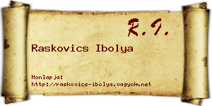 Raskovics Ibolya névjegykártya