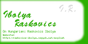 ibolya raskovics business card